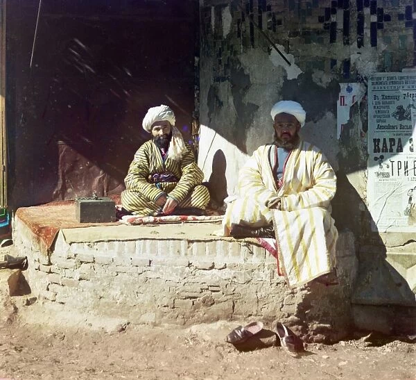 SAMARKAND: TRADERS, c1910. Traders in Registan, which was the heart of ancient Samarkand