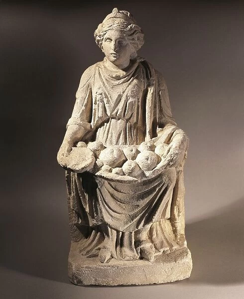 France, Alesia, Statue representing Mother goddess with fruits on her lap