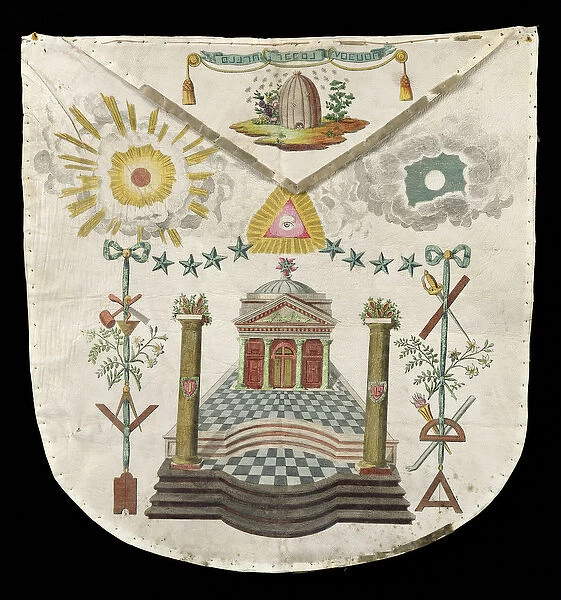 Apron of a Master of the Saint-Julien Lodge in Brioude (painted leather)