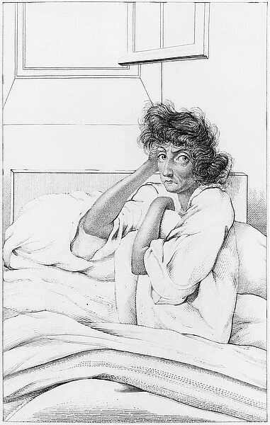 Depressive woman, illustration from Des Maladies Mentales considerees sous le