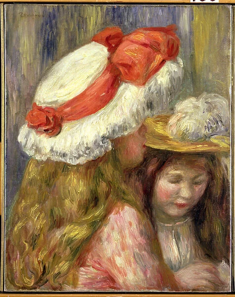 Two Girls with Hats, c. 1890 (oil on canvas)