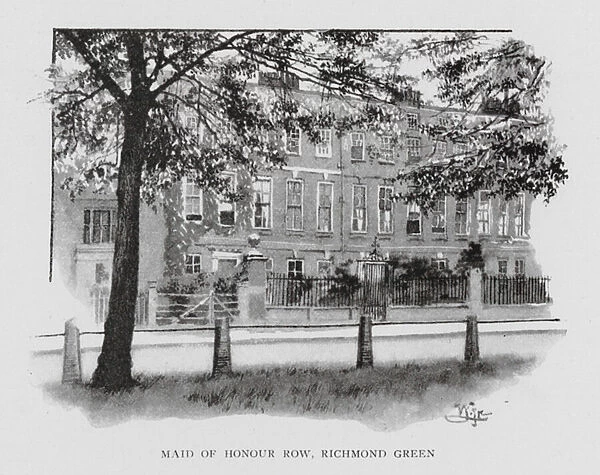 Maid of Honour Row, Richmond Green (litho)