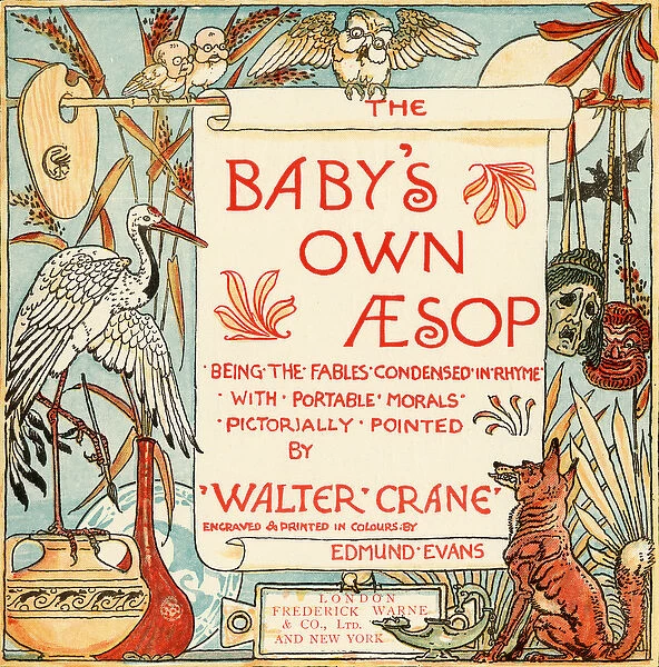 Title page from Babys Own Aesop, engraved and printed by Edmund Evans