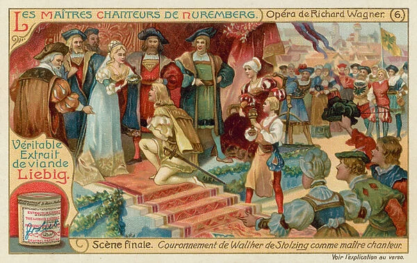 Walther is crowned the winner and becomes a Meistersinger (chromolitho)