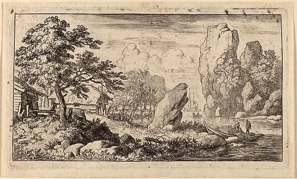 Allart van Everdingen (Dutch, 1621 - 1675), Pointed Boulder at the Bank of a River