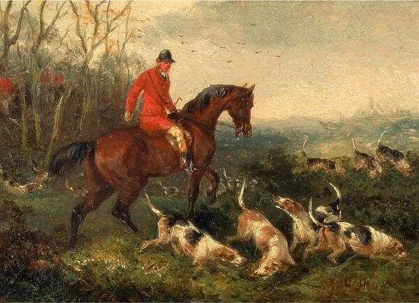 Foxhunting: At Cover Signed and dated in brown paint, lower right: WJ Shayer