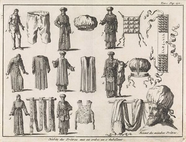 Priestly vestments, in order of dressing, Jan Luyken, Pieter Mortier, 1705
