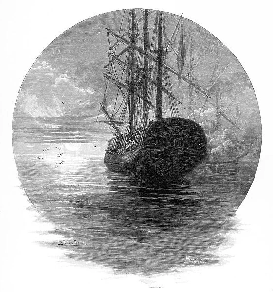 Burial of Captain Cooks remains at sea, 1779 (1886)