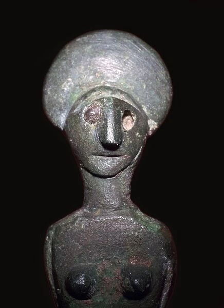 Detail of a Celtic-Iberian style bronze female figurine