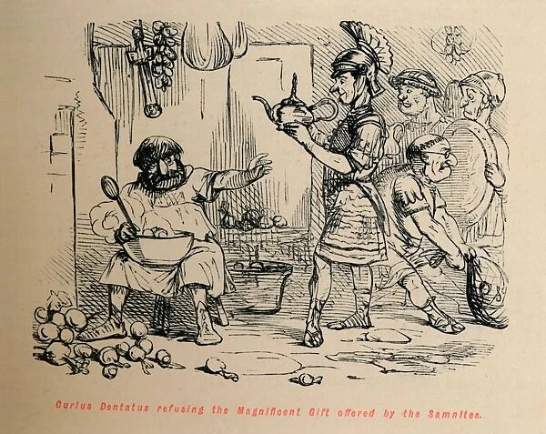 Curius Dentatus refusing the Magnificent Gift offered by the Samnites, 1852. Artist: John Leech