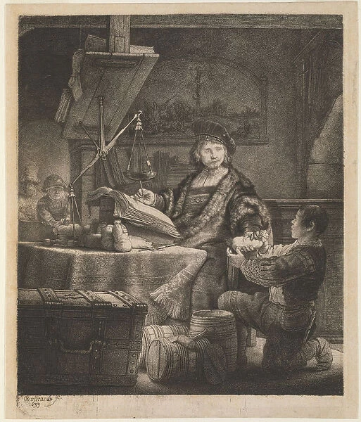 Jan Uytenbogaert, the Goldweigher, 1639. Artist: Rembrandt van Rhijn (1606-1669)