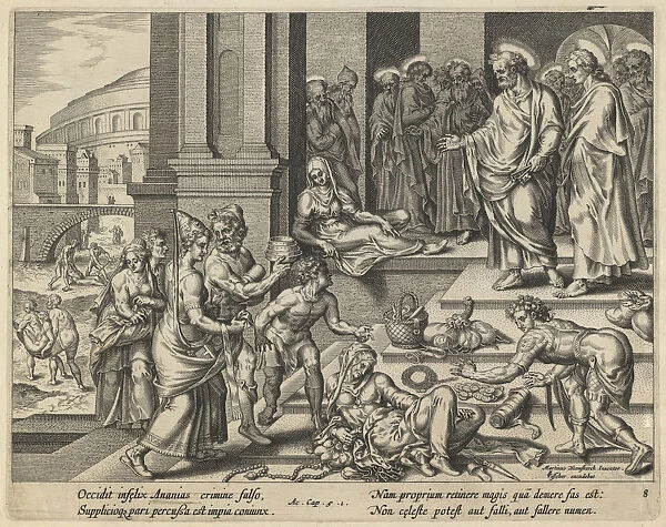 The Parable of Ananias and Sapphira, Early 17th cen Artist: Visscher, Jan Claesz (c. 1550-1612)