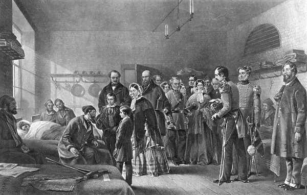 Queen Victoria (1819-1901) visiting wounded soldiers, 19th century