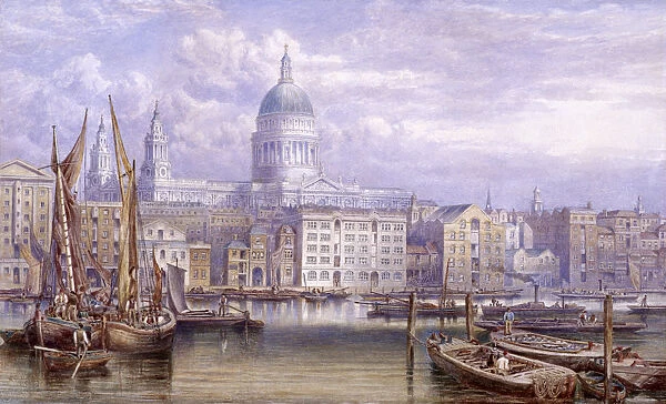 St Pauls from Bankside, London, 1883. Artist: William Richardson