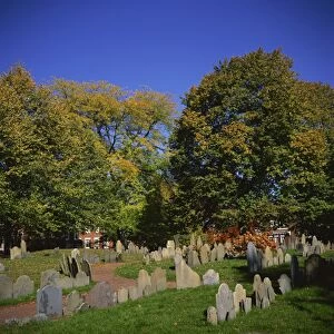 Copps Hill Burying Ground, including graves from the 17th century of prominent Bostonians