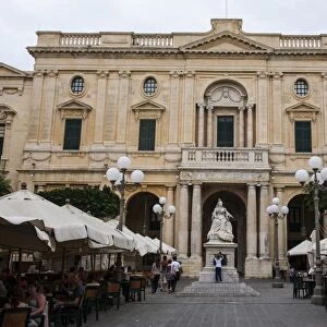 National Library with cafes in Valetta, UNESCO World Heritage Site, Malta, Europe