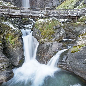 High Saent waterfall Europe, Italy, Trentino Alto Adige, Trento district, Rabbi valley