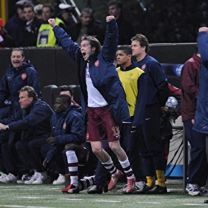Arsenal's Glory: Alex Hleb and the Team's Victory Celebration vs AC Milan, 2008 Champions League