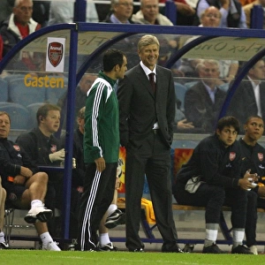 Arsene Wenger in Discussion with the 4th Official during Arsenal's 2-0 Win over FC Twente, Champions League Qualifier, 2008