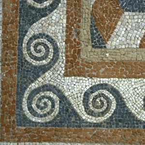 Spirals edging on a third century mosaic floor of a Roman villa on the island of Delos