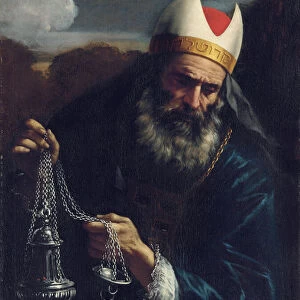 Aaron, High Priest of the Israelites, holding a censer (oil on canvas)