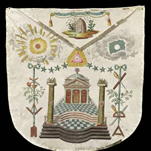 Apron of a Master of the Saint-Julien Lodge in Brioude (painted leather)