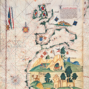 Fol. 5v Map of Great Britain, Europe and North West Africa, from Portugaliae Monumenta