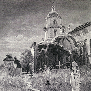 Graveyard and mission, San Luis Rey de Francia, California, from The Century