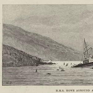 HMS Howe Aground at Ferrol (engraving)