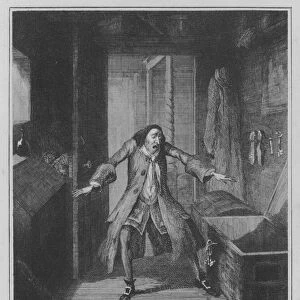 The Miser discovering the loss of the mortgage-money (engraving)