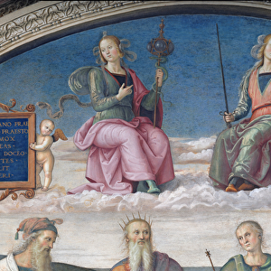 Detail of Prudence and Justice, from the Lunette in the Sala dell Udienza, 1496-1500