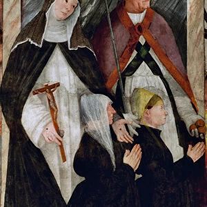 St Catherine of Siena, St Nicholas of Bari and two bidders on their knees, 1529-34 (fresco)