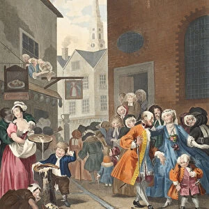 Times of the Day: Noon, illustration from Hogarth Restored