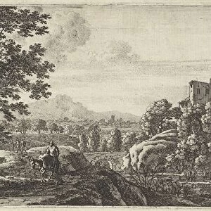 Donkey Tracker on a path, Anonymous, Herman van Swanevelt, 1623 - 1705
