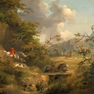 Foxhunting in Hilly Country Signed and dated, black paint, lower right: G