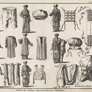 Priestly vestments, in order of dressing, Jan Luyken, Pieter Mortier, 1705
