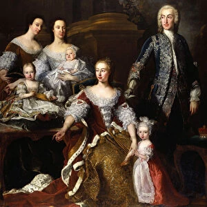 Augusta of Saxe-Gotha, Princess of Wales, with members of her family and household, 1739. Artist: Van Loo, Jean Baptiste (1684-1745)
