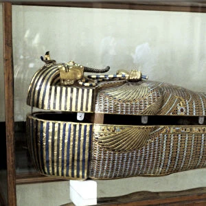 Golden sarcophagus of the Pharoah Tutenkhamen, c1325 BC