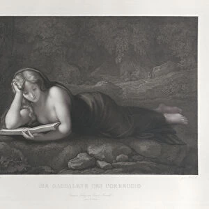 Mary Magdalene reading in the desert, 1827-75. Creator: Johann Heinrich Friedrich Ludwig Knolle