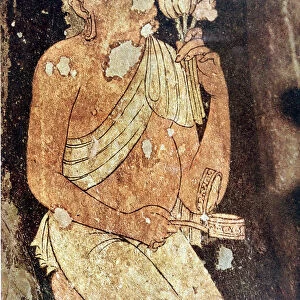 Painting of a Buddhist monk from the Ajanta cave temples, India, 5th-6th century