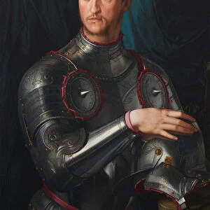 Portrait of Grand Duke of Tuscany Cosimo I de Medici (1519-1574) in armour, ca 1545. Artist: Bronzino, Agnolo (1503-1572)