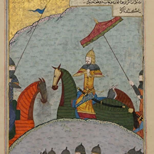 Timur before Battle, Folio from a Dispersed Copy of the Zafarnama... A.H. 839 / A.D. 1436