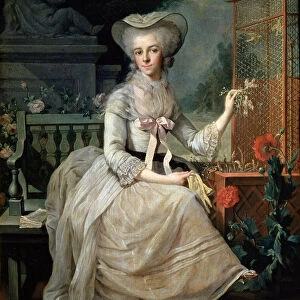 Young Lady at a Cage, 1784. Artist: Jean-Baptiste Charpentier the elder