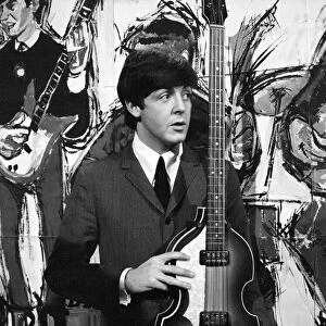 Paul McCartney on set of "Ready, Steady, Go", at Television House, London