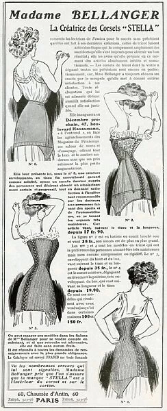 Advert for Madame Bellanger corsetmarker 1908