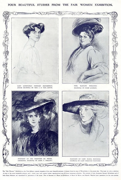 Four beautiful portrait studies at the Fair Women Exhibition