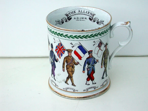 Booths silicon china mug, inscribed The Allies 1914