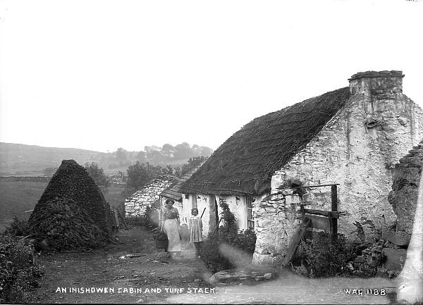 An Inishowen Cabin and Turf Stack