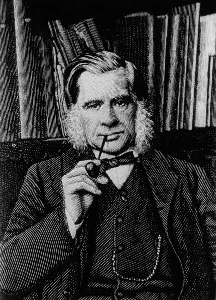 Engraving of biologist Thomas Huxley, in 1881