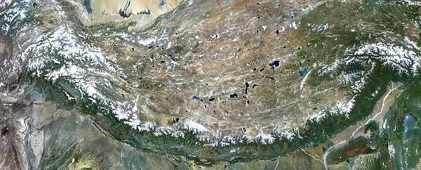 Himalaya mountain range, satellite image